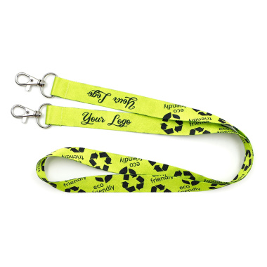 Print organic lanyards 20 mm with two carabiner hooks...